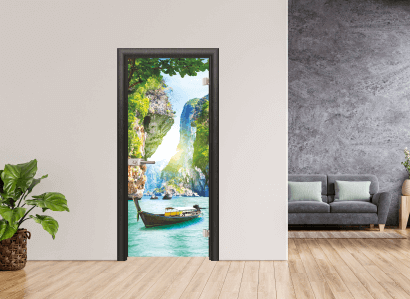 Стъклена врата модел Efapel Print 13 15 цвят черна мура