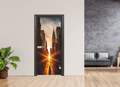 Стъклена врата модел Efapel Print 13 18 цвят палисандър