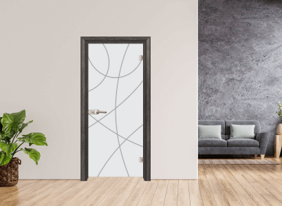 Стъклена врата модел Efapel Sand G 14 12 цвят сив ясен