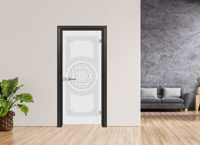 Стъклена врата модел Efapel Sand G 14 8 цвят черна мура