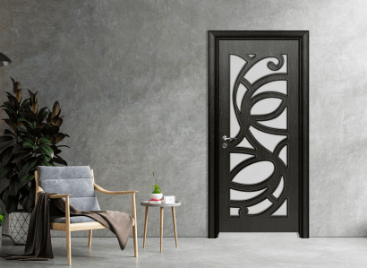 Интериорна врата Efapel модел със стъкло 4527 цвят черна мура