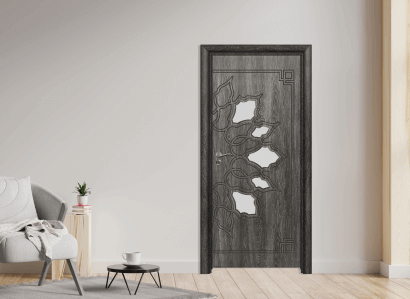 Интериорна врата Efapel модел със стъкло 4539 цвят сив ясен