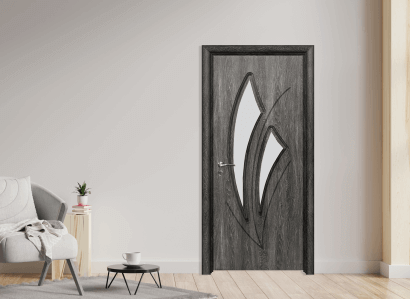Интериорна врата Efapel модел със стъкло 4553 цвят сив ясен
