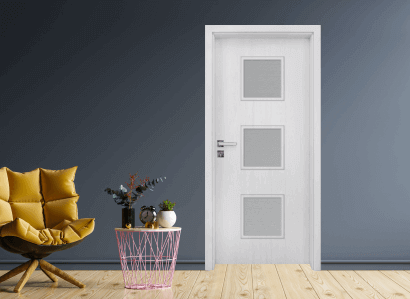 Интериорна врата Gradde Bergedorf, цвят Сибирска Лиственица, стъклен модел