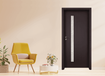 Интериорна врата Gradde Wartburg, цвят Орех Рибейра, стъклен модел