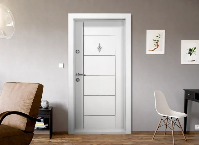 Блиндирана врата Kartal T 102, цвят Бял