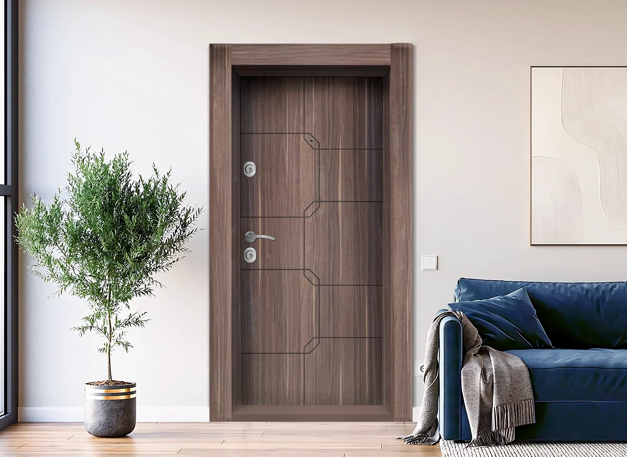 Блиндирана врата Kartal T 910, цвят Виктория, облечена каса с MDF