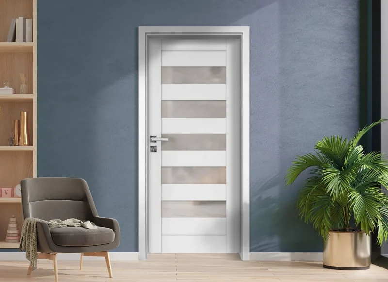 Интериорна врата Gradde Aaven Glas, Бял мат