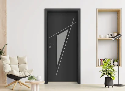 Интериорна врата Gradde Kristall 4-2 Glas, Антрацит мат