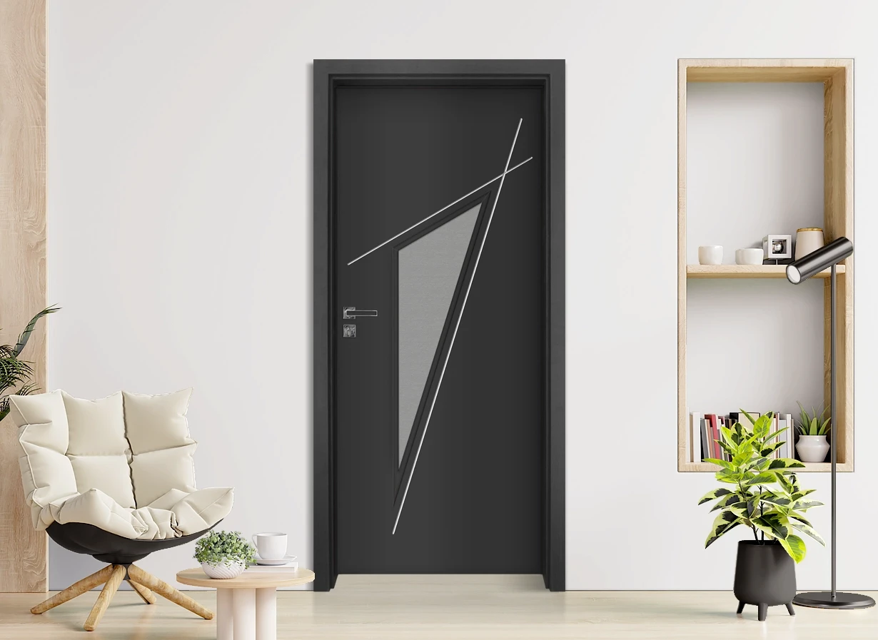 Интериорна врата Gradde Kristall 4-2 Glas, Антрацит мат