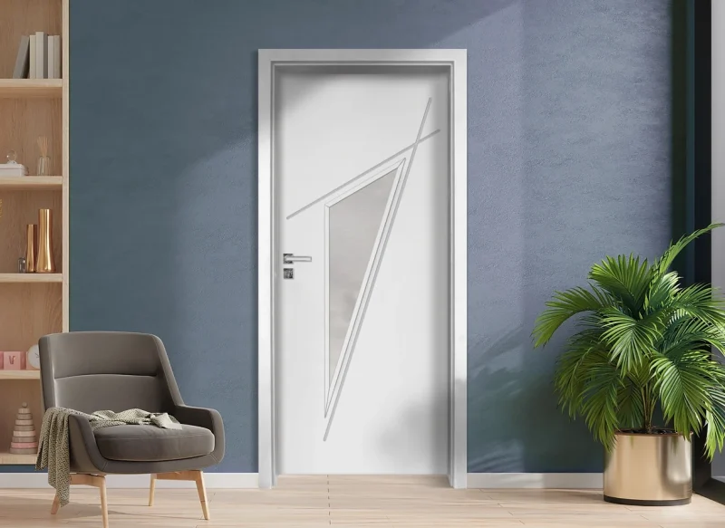 Интериорна врата Gradde Kristall 4-2 Glas, Бял мат