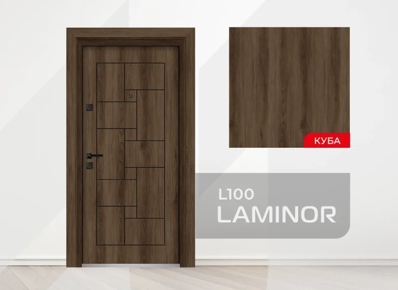 Входна врата Унисон Ламинор, модел L-100, цвят Куба
