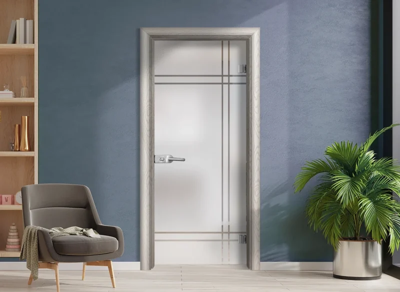 Стъклена Врата Efapel Sand G 13-8 Бяла Мура